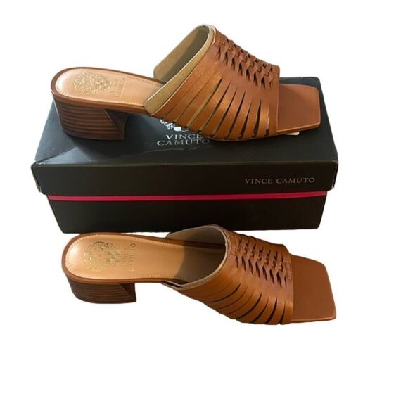 Vince Camuto Sawenna Block Heel Sandal in Warm Caramel Women's Size 10M - Picture 4 of 6